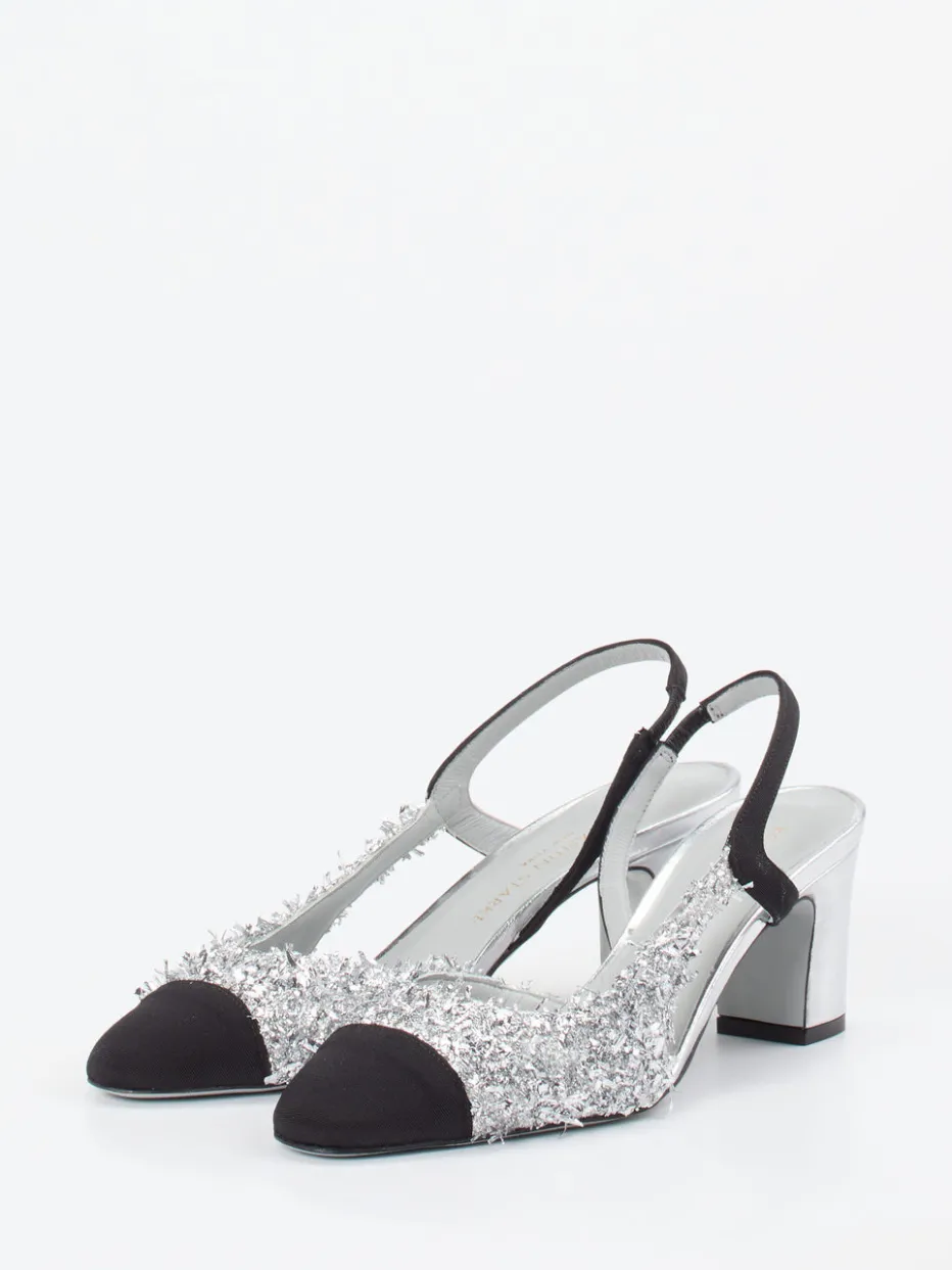 – Slingpumps aus Metallicleder Silber*Konstantin Starke Outlet