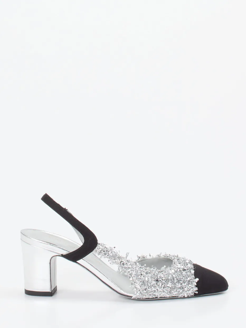 – Slingpumps aus Metallicleder Silber*Konstantin Starke Outlet