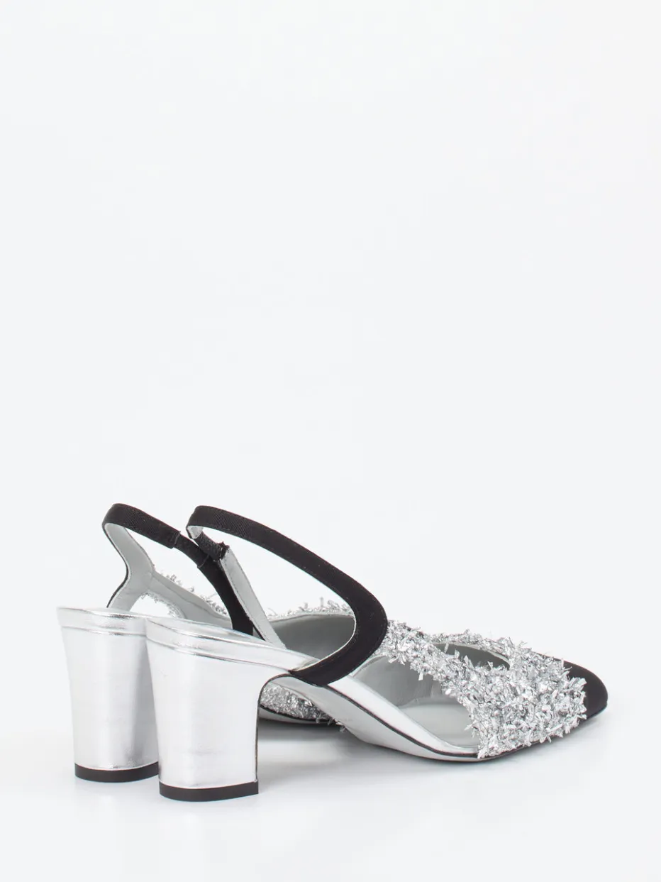 – Slingpumps aus Metallicleder Silber*Konstantin Starke Outlet