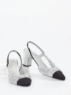 – Slingpumps aus Metallicleder Silber*Konstantin Starke Outlet