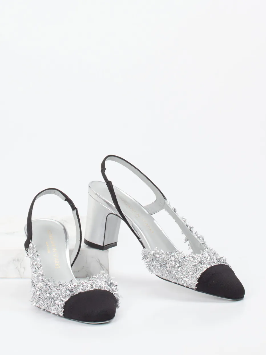 – Slingpumps aus Metallicleder Silber*Konstantin Starke Outlet