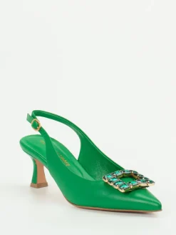 – Slingpumps aus Lammleder Smaragd*Konstantin Starke