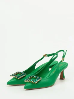 – Slingpumps aus Lammleder Smaragd*Konstantin Starke