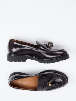 Damen Konstantin Starke – Slipper aus Kalbleder dunkel glänzend