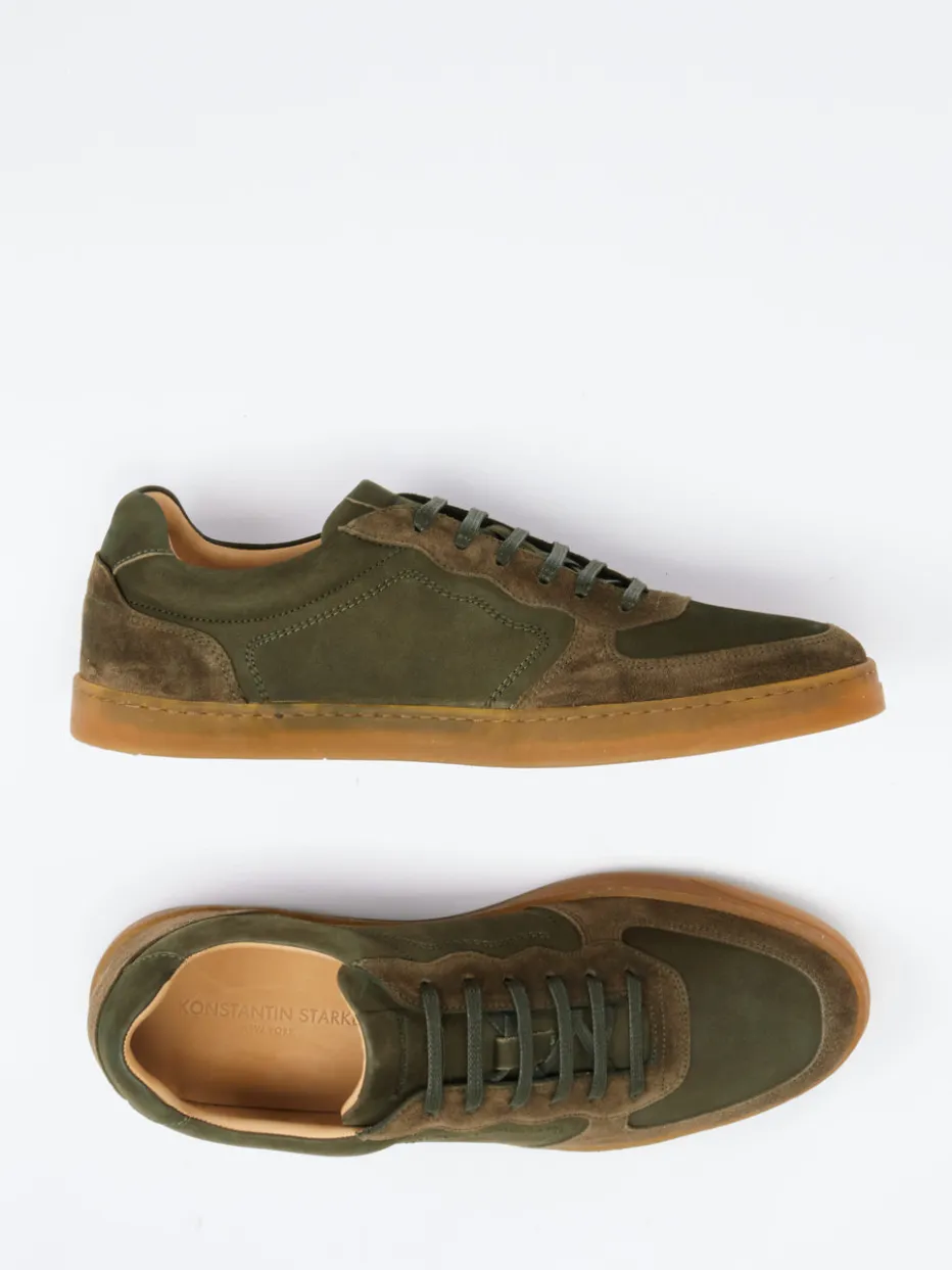 Herren Konstantin Starke – Sneaker aus Veloursleder oliv
