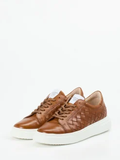 Herren Konstantin Starke – Sneaker aus Flechtleder Cognac