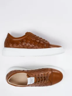 Herren Konstantin Starke – Sneaker aus Flechtleder Cognac