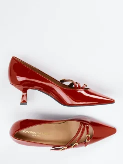 Damen Konstantin Starke – Spangenpumps aus Lackleder dunkel