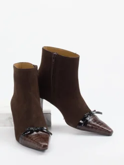 Damen Konstantin Starke – Stiefeletten aus Veloursleder Dunkel