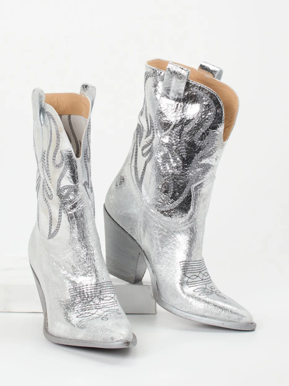 Damen Konstantin Starke – Stiefeletten aus Metallic-Leder