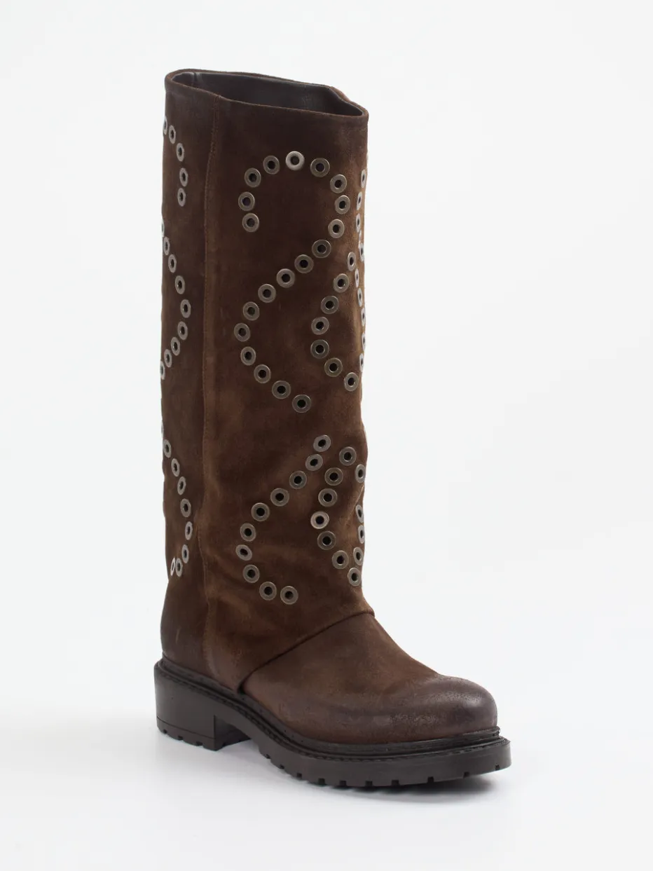 Damen Konstantin Starke – Stiefel aus Veloursleder Dunkel