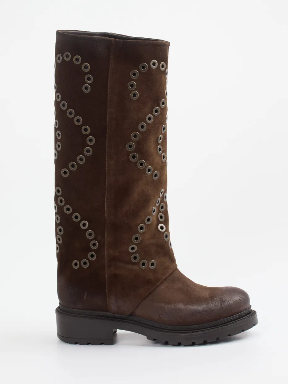 Damen Konstantin Starke – Stiefel aus Veloursleder Dunkel