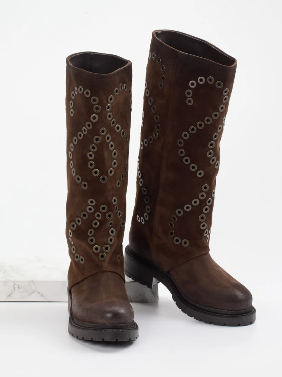 Damen Konstantin Starke – Stiefel aus Veloursleder Dunkel