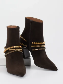 – Stiefelette aus Veloursleder Dunkel*Konstantin Starke Sale