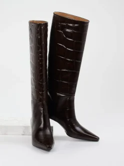 Damen Konstantin Starke – Stiefel aus geprägtem Leder Dunkel