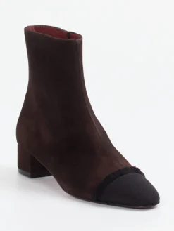 Damen Konstantin Starke – Stiefelette aus Veloursleder dunkel