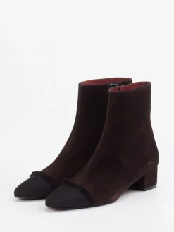 Damen Konstantin Starke – Stiefelette aus Veloursleder dunkel