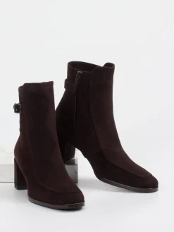 Damen Konstantin Starke – Stiefeletten aus Veloursleder Dunkel