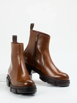 Damen Konstantin Starke – Stiefeletten aus Kalbleder Cognac