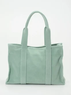 Damen Konstantin Starke – Tote Bag aus Veloursleder Salbei