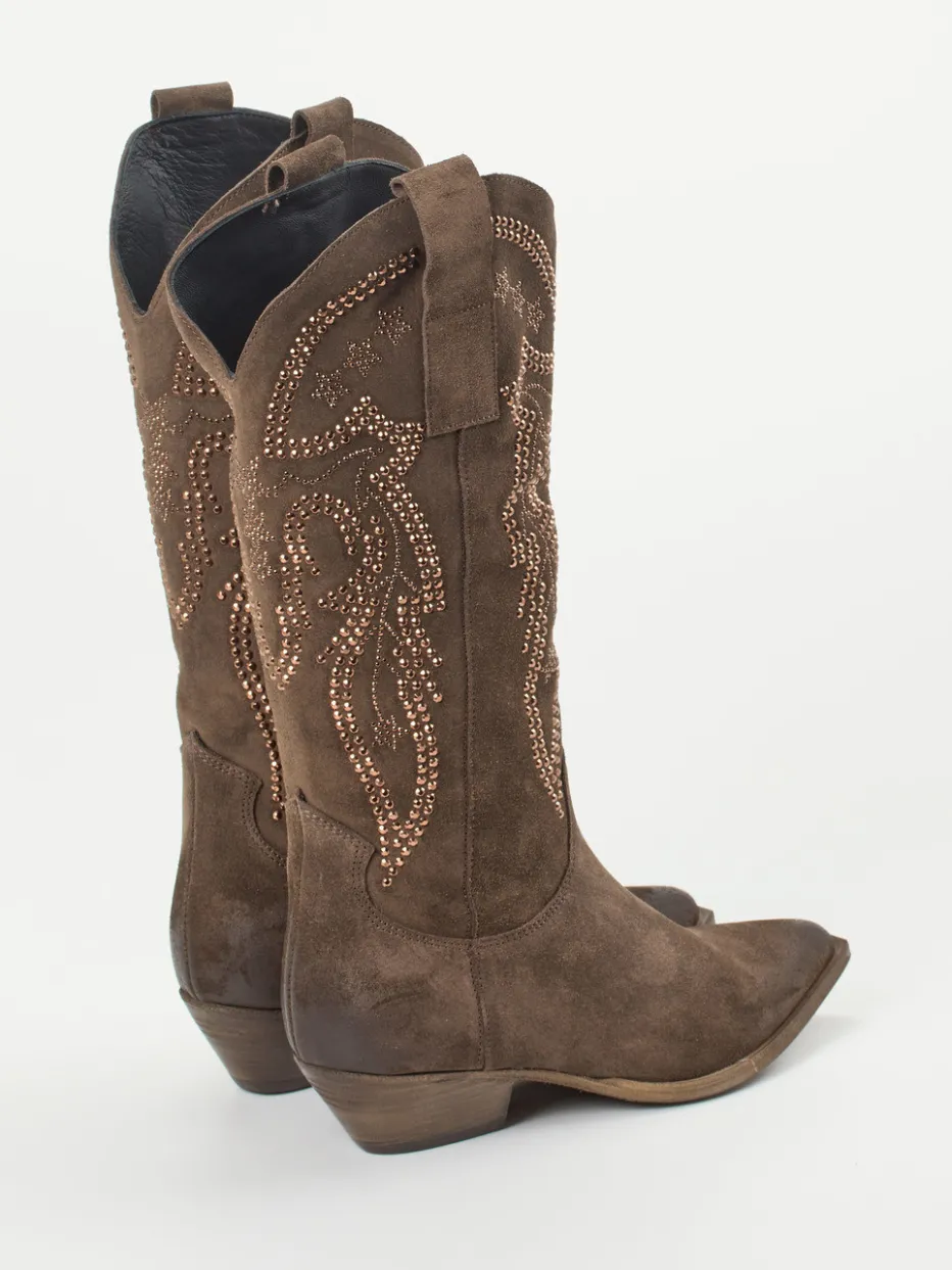 Damen Konstantin Starke – Westernstiefel aus Veloursleder