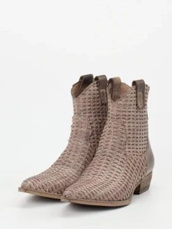 – Western-Stiefelette aus Flechtleder Taupe*Konstantin Starke Sale