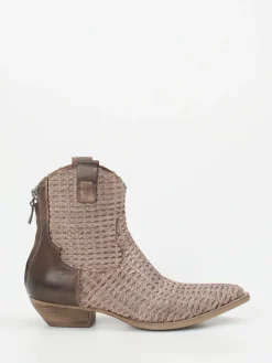 – Western-Stiefelette aus Flechtleder Taupe*Konstantin Starke Sale