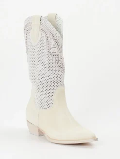 Damen Konstantin Starke – Western-Boots aus Kalbleder cremeweiß