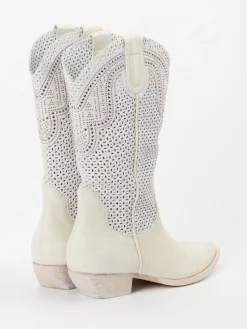 Damen Konstantin Starke – Western-Boots aus Kalbleder cremeweiß