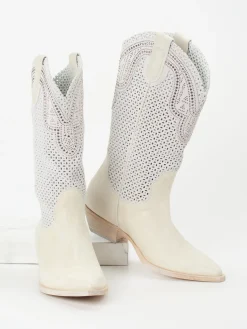 Damen Konstantin Starke – Western-Boots aus Kalbleder cremeweiß