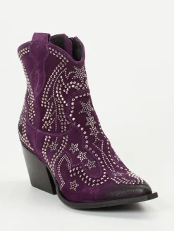 – Western-Stiefeletten aus Veloursleder Violett*Konstantin Starke Discount