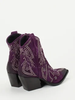 – Western-Stiefeletten aus Veloursleder Violett*Konstantin Starke Discount