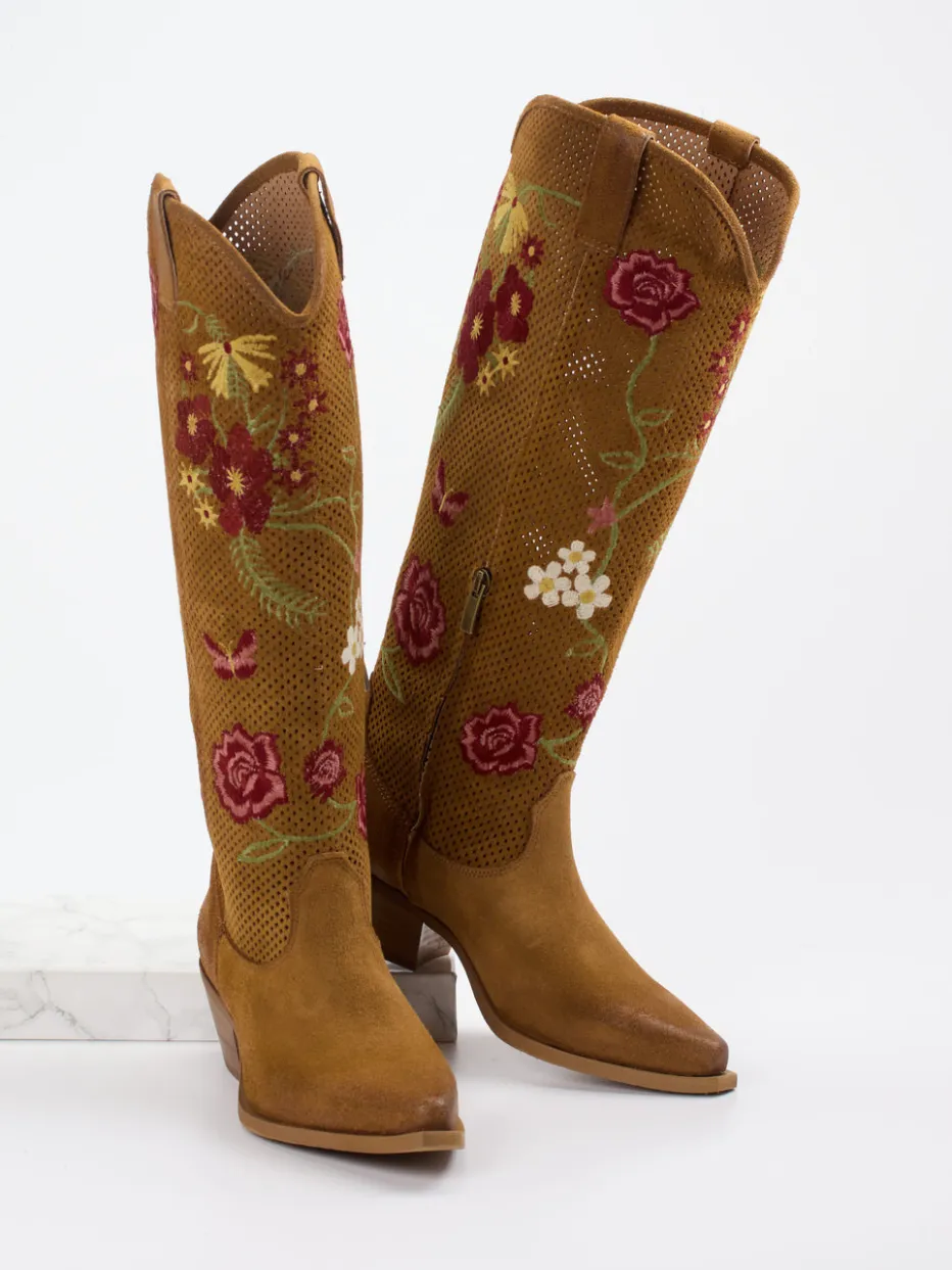 – Westernstiefel aus Veloursleder cognac*Konstantin Starke Discount