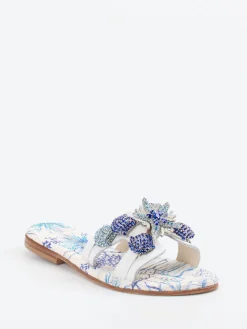 Damen Konstantin Starke – Zehensandalen aus Lammleder Weiß-