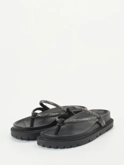 – Zehentrenner aus Metallic-Textil*Konstantin Starke