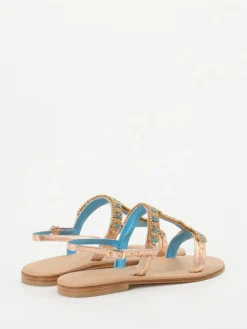 Damen Konstantin Starke – Zehentrenner-Sandalen aus Metallicleder roségold