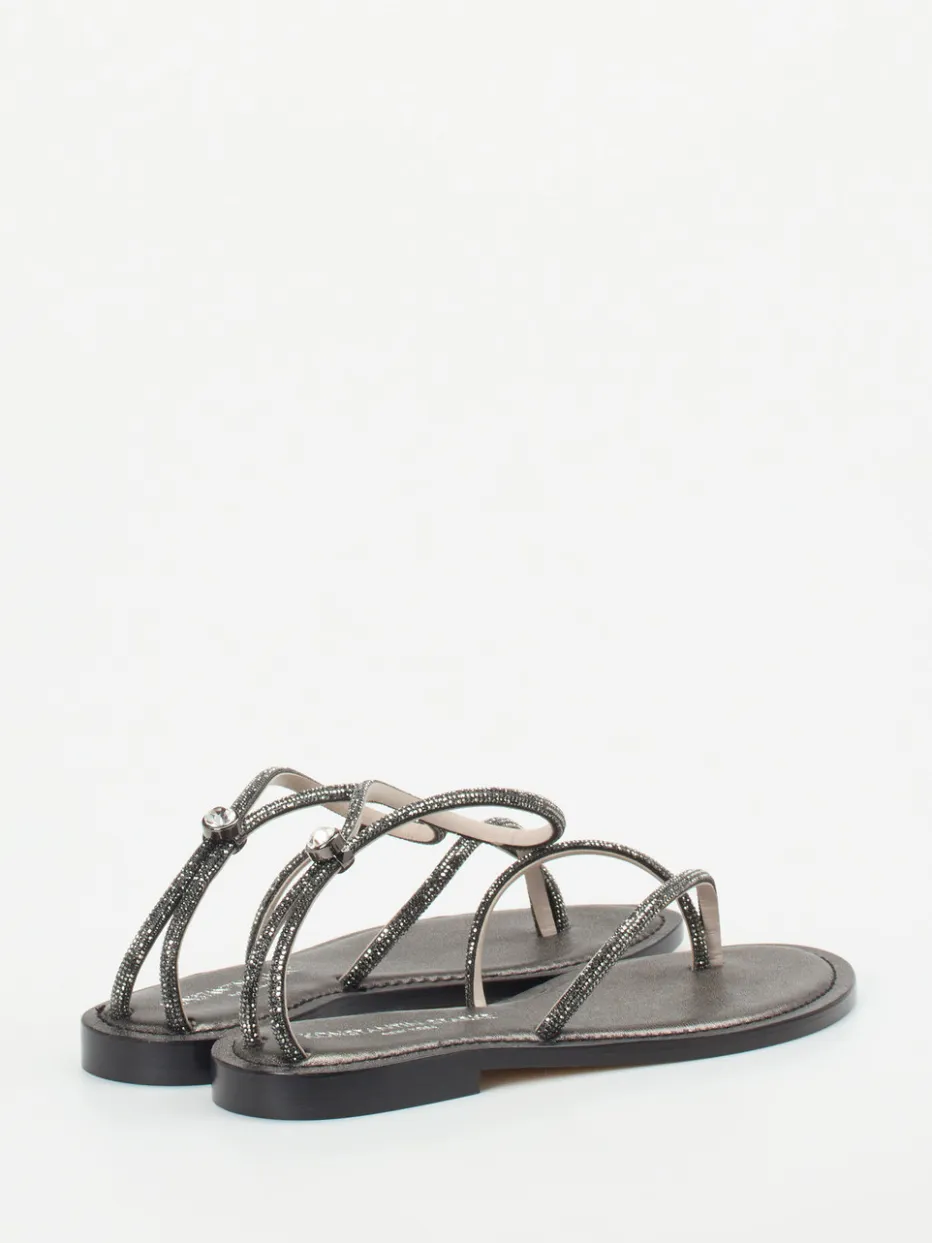 Damen Konstantin Starke – Zehentrenner-Sandalen aus Metallicleder