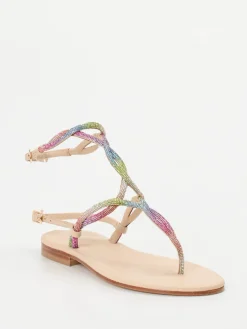 Damen Konstantin Starke – Zehentrenner-Sandale aus Metallicleder