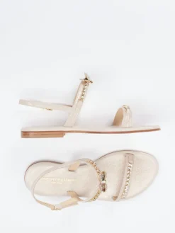 – Zehentrenner-Sandale aus Metallicleder*Konstantin Starke Sale