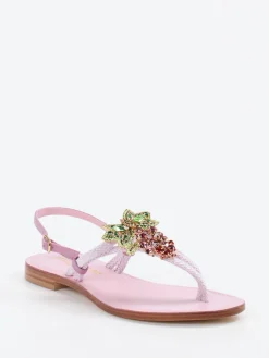 – Zehentrenner-Sandale aus Leder Flieder*Konstantin Starke Hot