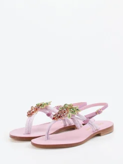 – Zehentrenner-Sandale aus Leder Flieder*Konstantin Starke Hot