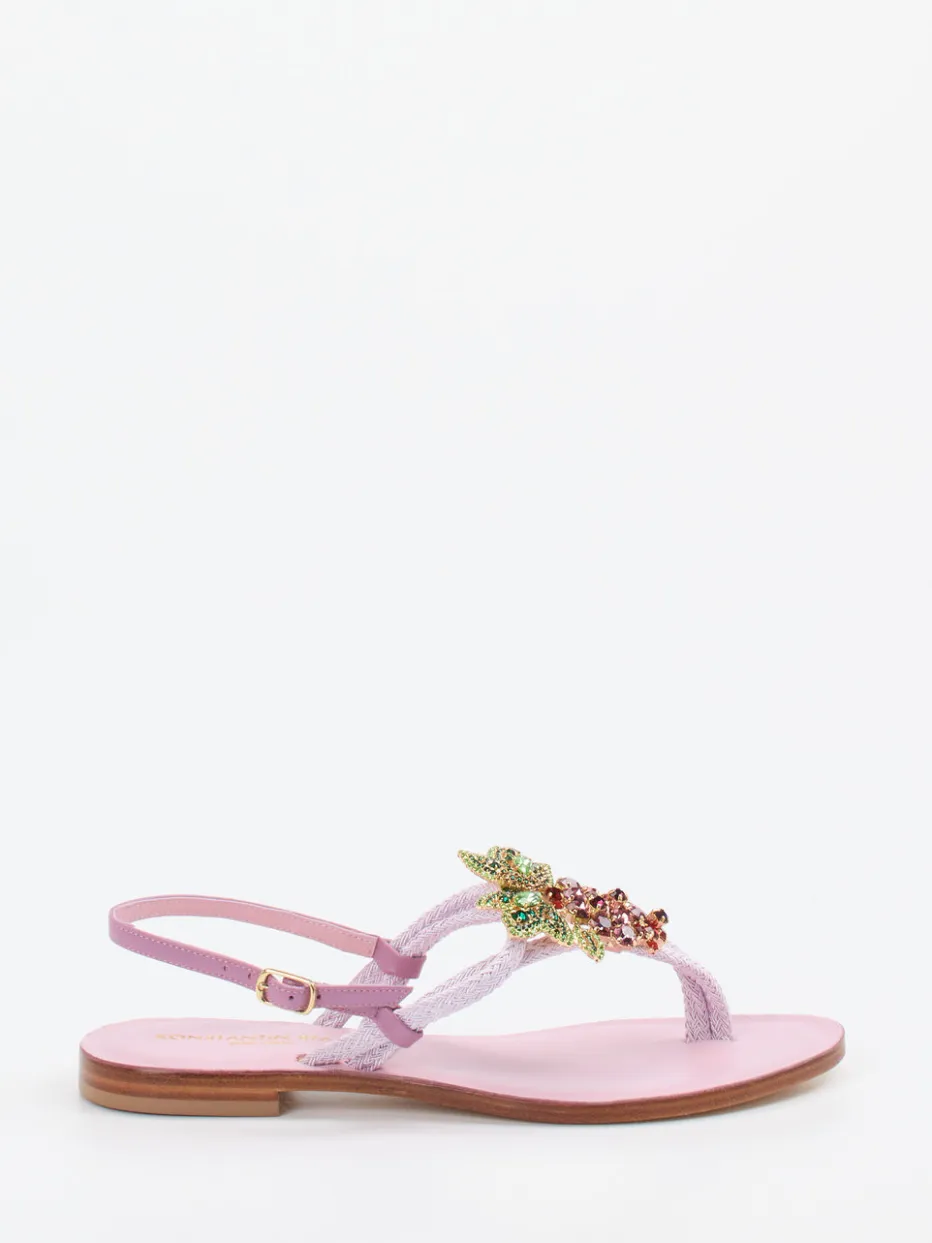 – Zehentrenner-Sandale aus Leder Flieder*Konstantin Starke Hot