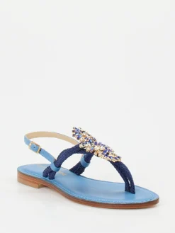 – Zehentrenner aus Textil mit Kristallbesatz*Konstantin Starke Hot