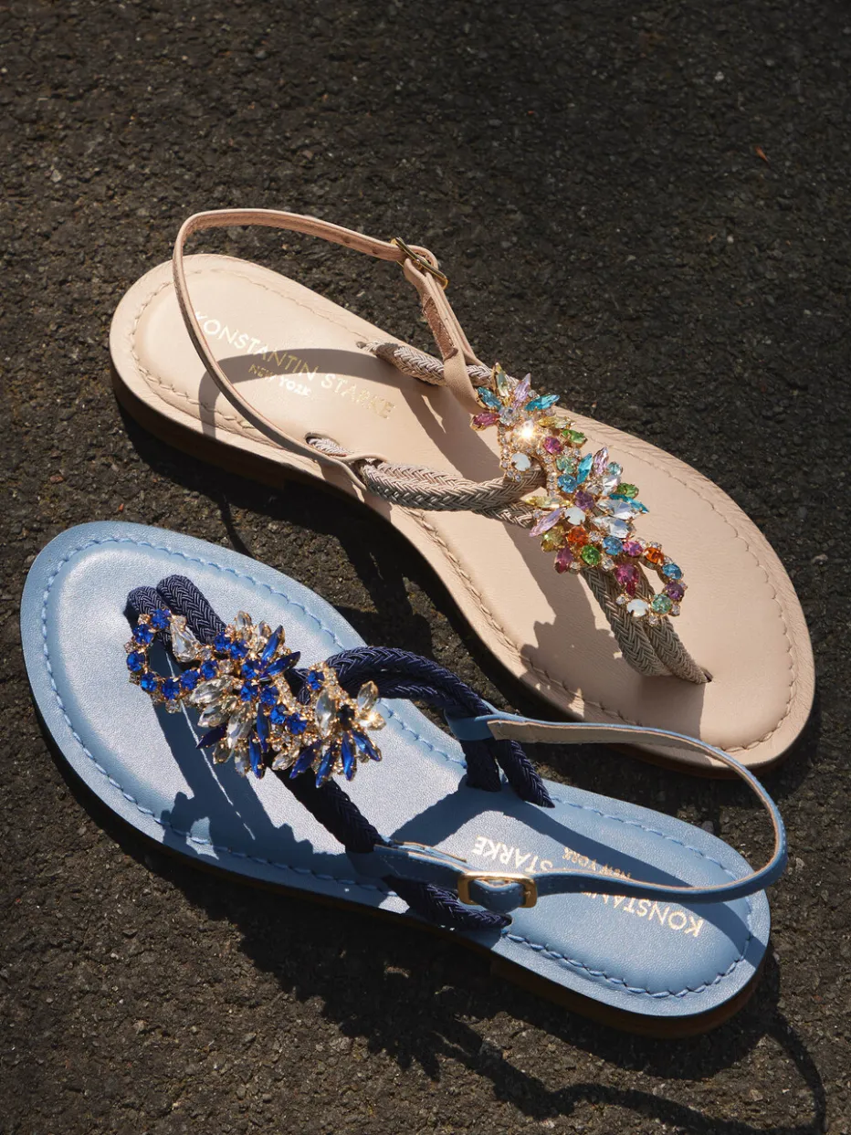 – Zehentrenner aus Textil mit Kristallbesatz*Konstantin Starke Hot