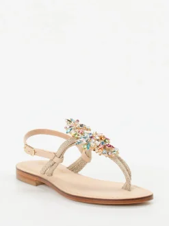 Damen Konstantin Starke – Zehentrenner-Sandalen aus Textil und Leder