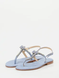 Damen Konstantin Starke – Zehentrenner aus Metallicleder Hell