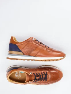 Herren La Martina – Retro-Sneaker aus Kalbleder cognacfarben