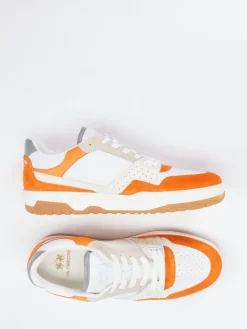 – Sneaker aus Kalbleder und Veloursleder Creme*La Martina New