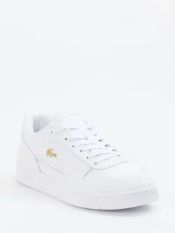 Damen Lacoste – Sneaker aus Glattleder mit Goldakzenten