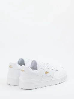 Damen Lacoste – Sneaker aus Glattleder mit Goldakzenten